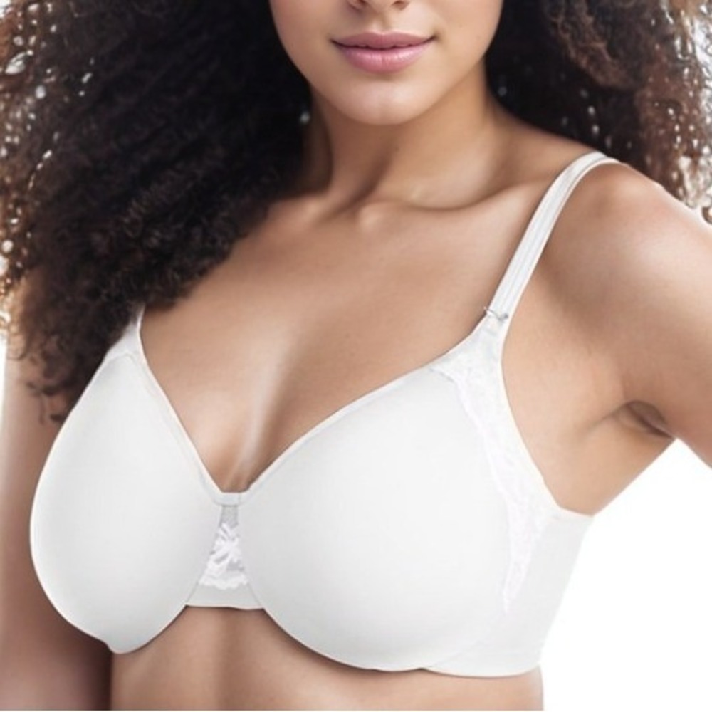 Olga Womens Cloud 9 Minimizer Bra 36DD White Underwire Full-Figure Lace Trim NWT